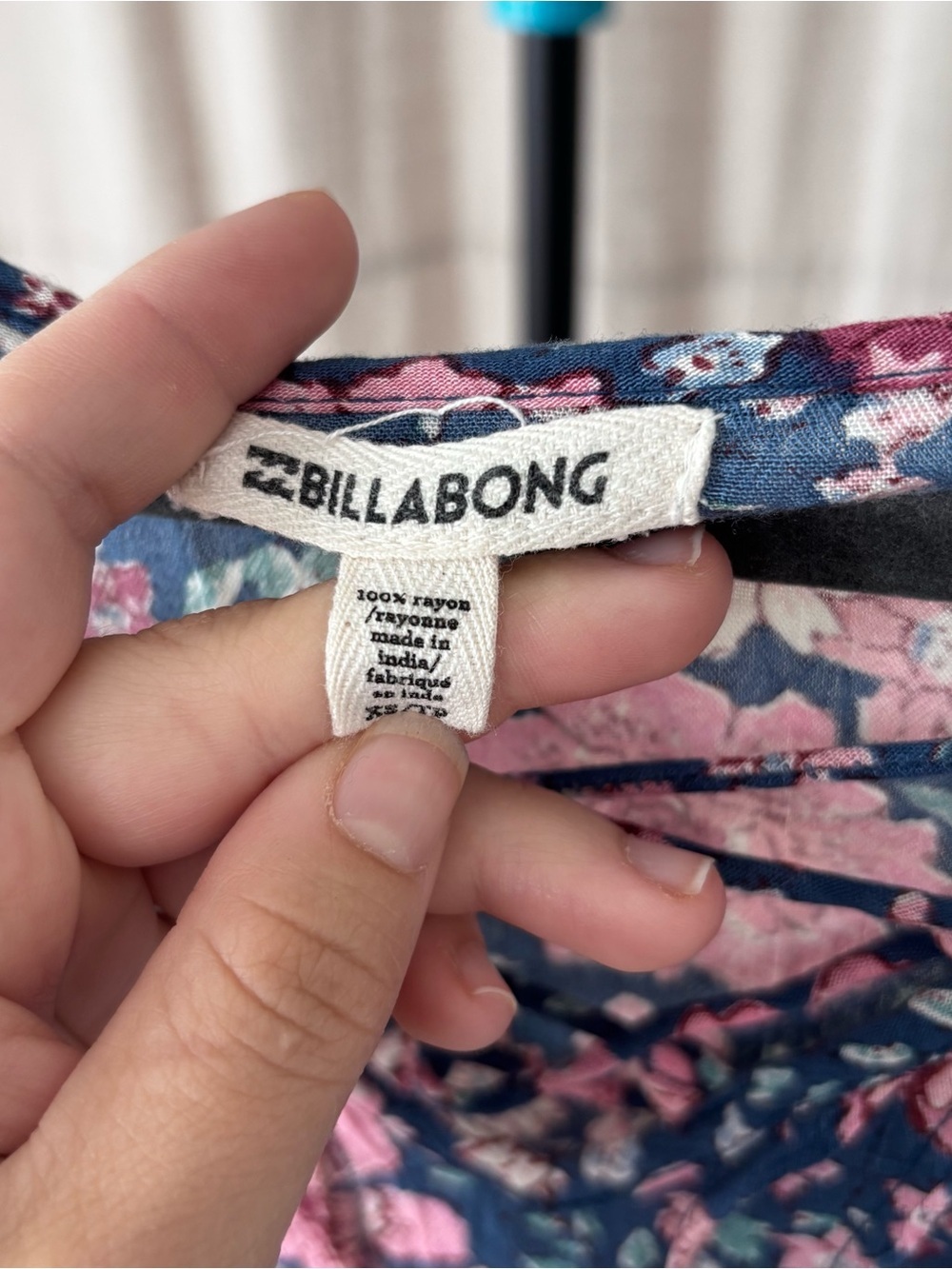 Billabong Navy and Pink Floral boho dress - Picture 5 of 7